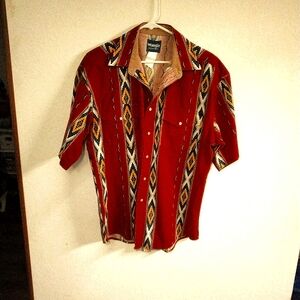Wrangler Western Pearl Snap Mens  Short Sleeve Shirt Colorful